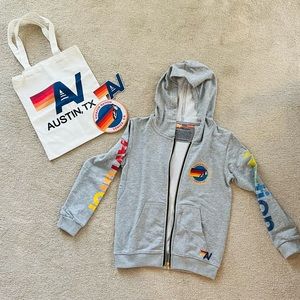 New XXL Aviator Nation Zip Up Hoodie Sweatshirt
